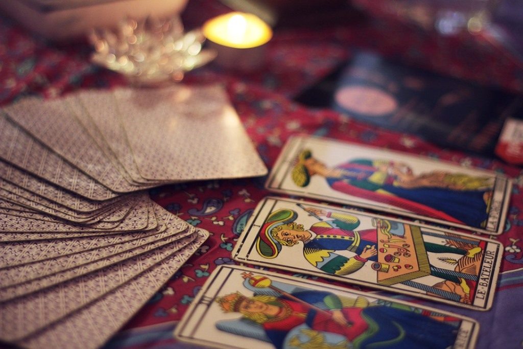 tarot cards on table