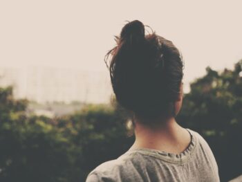 woman looking into the distance